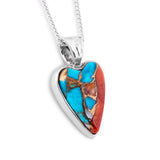 Fire Heart – Vivid Mohave Copper Turquoise Necklace with Bronze Veins