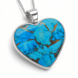 Fire Heart – Vivid Mohave Copper Turquoise Necklace with Bronze Veins