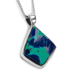 Dainty Azurite-Malachite Necklace - Natural Designer Gemstone
