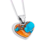 Vivid Rebel Heart – Mohave Oyster Copper Turquoise Necklace