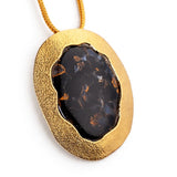 Stunning Namibian Pietersite Necklace in Silver & Gold