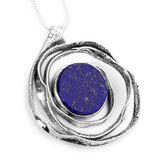 The ALL-MIGHTY Swirl Lapis Lazuli Necklace in Solid 925 Sterling Silver