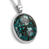 Oval Shaped Tibetan Turquoise Necklace -Natural Designer Gemstone
