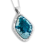 Raw Beauty:  Tibetan Turquoise Necklace  in Silver