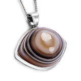 Rare Eye Agate Gemstone Necklace - Natural Designer Gemstone
