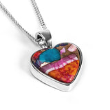 Dainty Mohave Copper Turquoise Heart Necklace - Designer Gemstone
