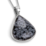 Natural Snowflake Obsidian Necklace - Natural Designer Gemstone