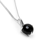 Simple 3 Claw Necklace in Silver & Black Onyx