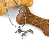 Miniature Dachshund/Sausage Dog Necklace in Silver