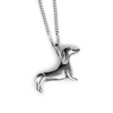 Miniature Dachshund Sausage Dog Necklace in Silver with 24ct Gold