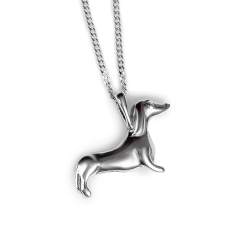Miniature Dachshund/Sausage Dog Necklace in Silver