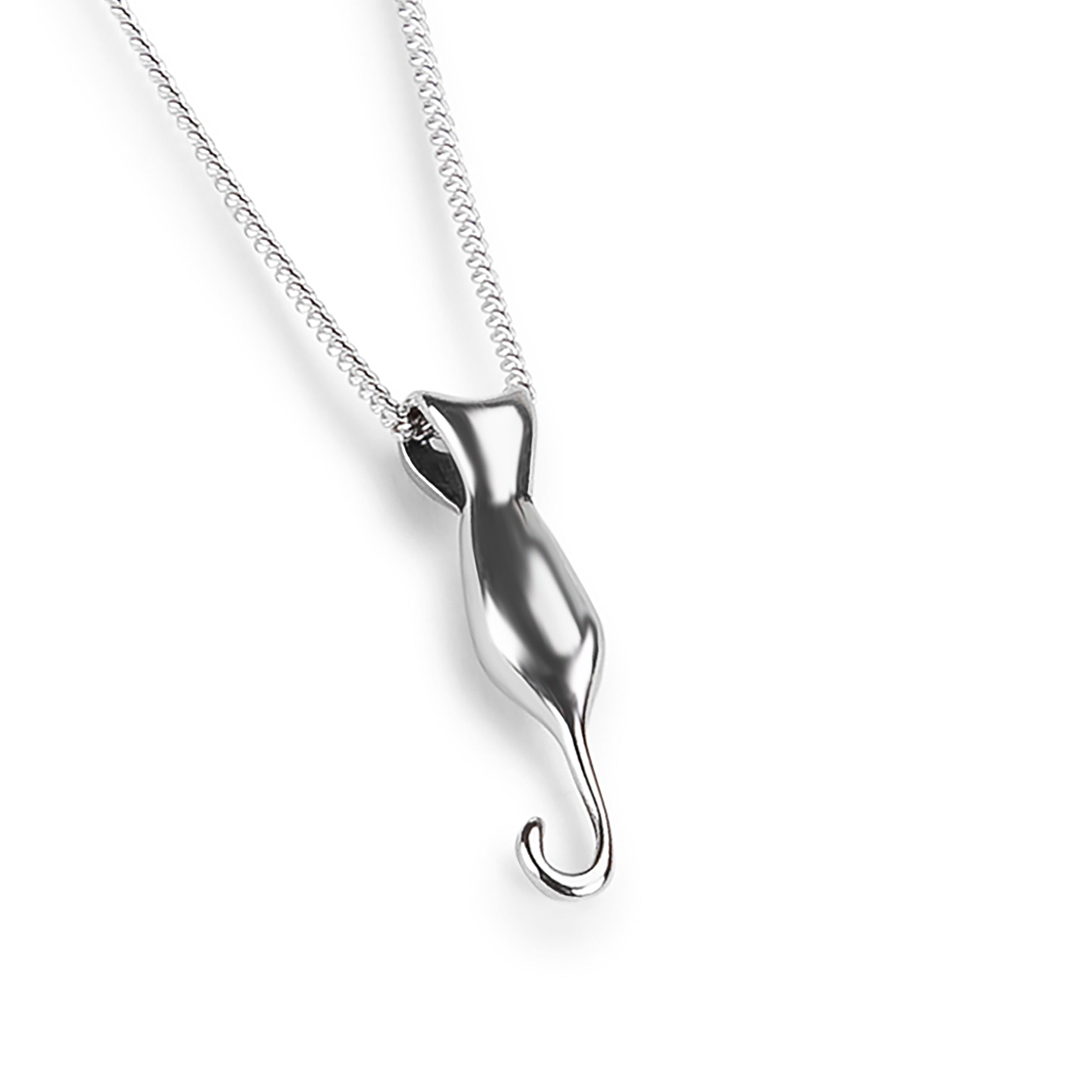 Miniature Cat Necklace in Silver with 24ct Gold