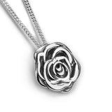 Full Bloom Rose Necklace in Silver with 24ct Gold