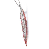 Pheasant Bird Feather Necklace in Silver