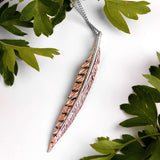 Pheasant Bird Feather Necklace in Silver