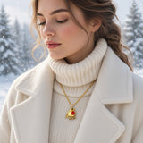 Large Robin Necklace in 24ct Gold and Coral