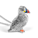 Puffin Bird Necklace in Silver