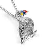 Puffin Bird Necklace in Silver
