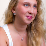 Textured Circle Coin Earrings in Silver