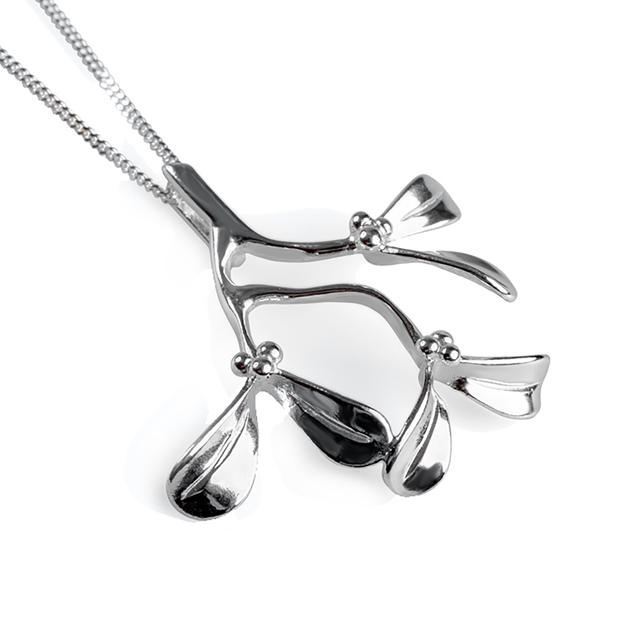 Merry Mistletoe Necklace in Silver with 24ct Gold