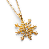 Sparkling Snowflake Necklace in Silver with 24ct Gold & Cubic Zirconia