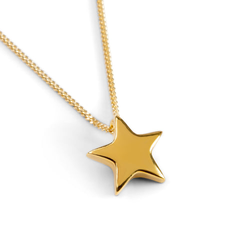 Star Necklace in Silver with 24ct Gold