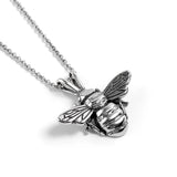 Cute Honey Bee Necklace in Silver