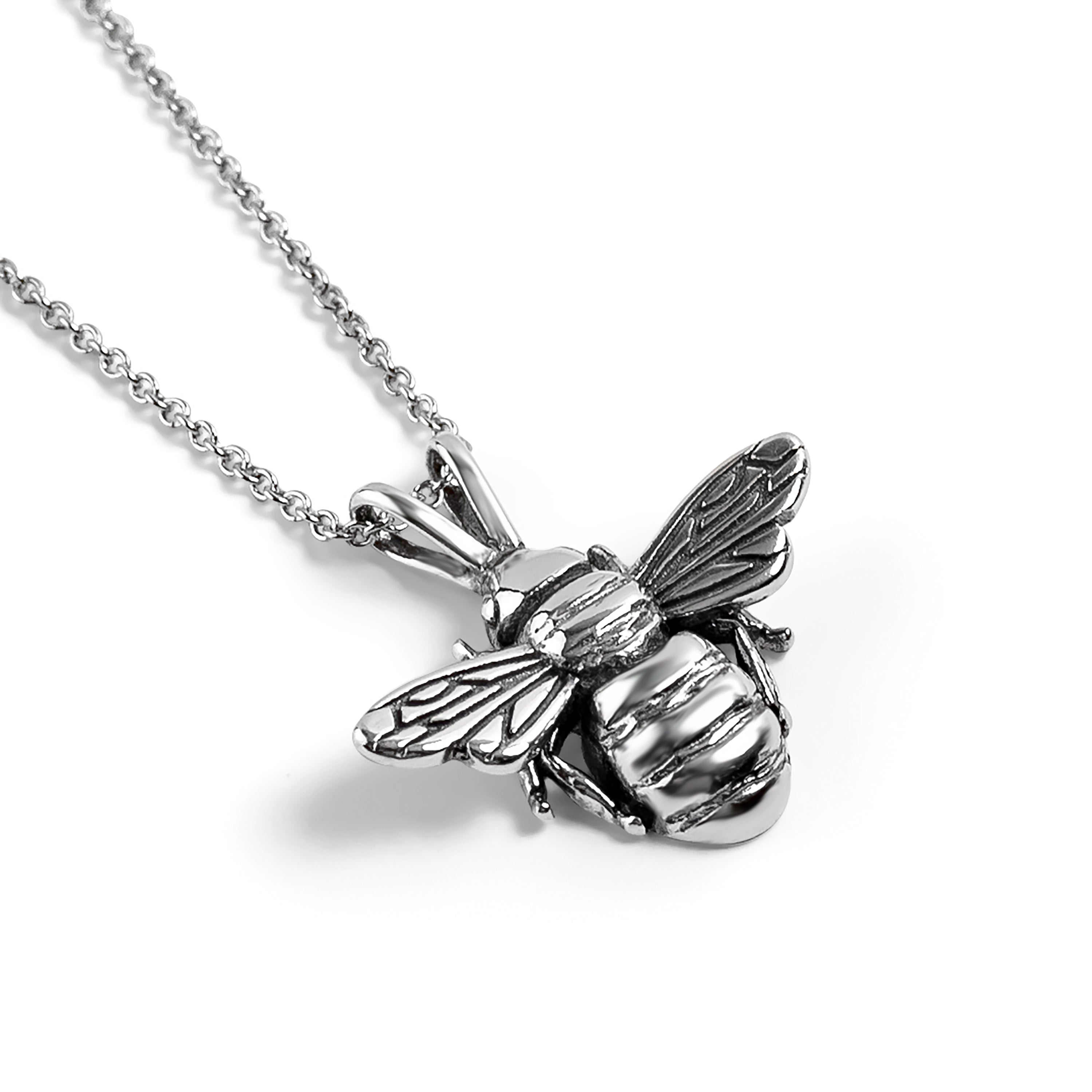Cute Honey Bee Necklace in Silver with 24ct Gold