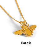 Cute Honey Bee Necklace in Silver with 24ct Gold