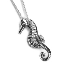 Miniature Seahorse Necklace in Silver