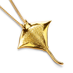 Manta Ray / Stingray Necklace in Silver with 24ct Gold