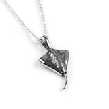 Miniature Manta Ray / Stingray Necklace in Silver with 24ct Gold