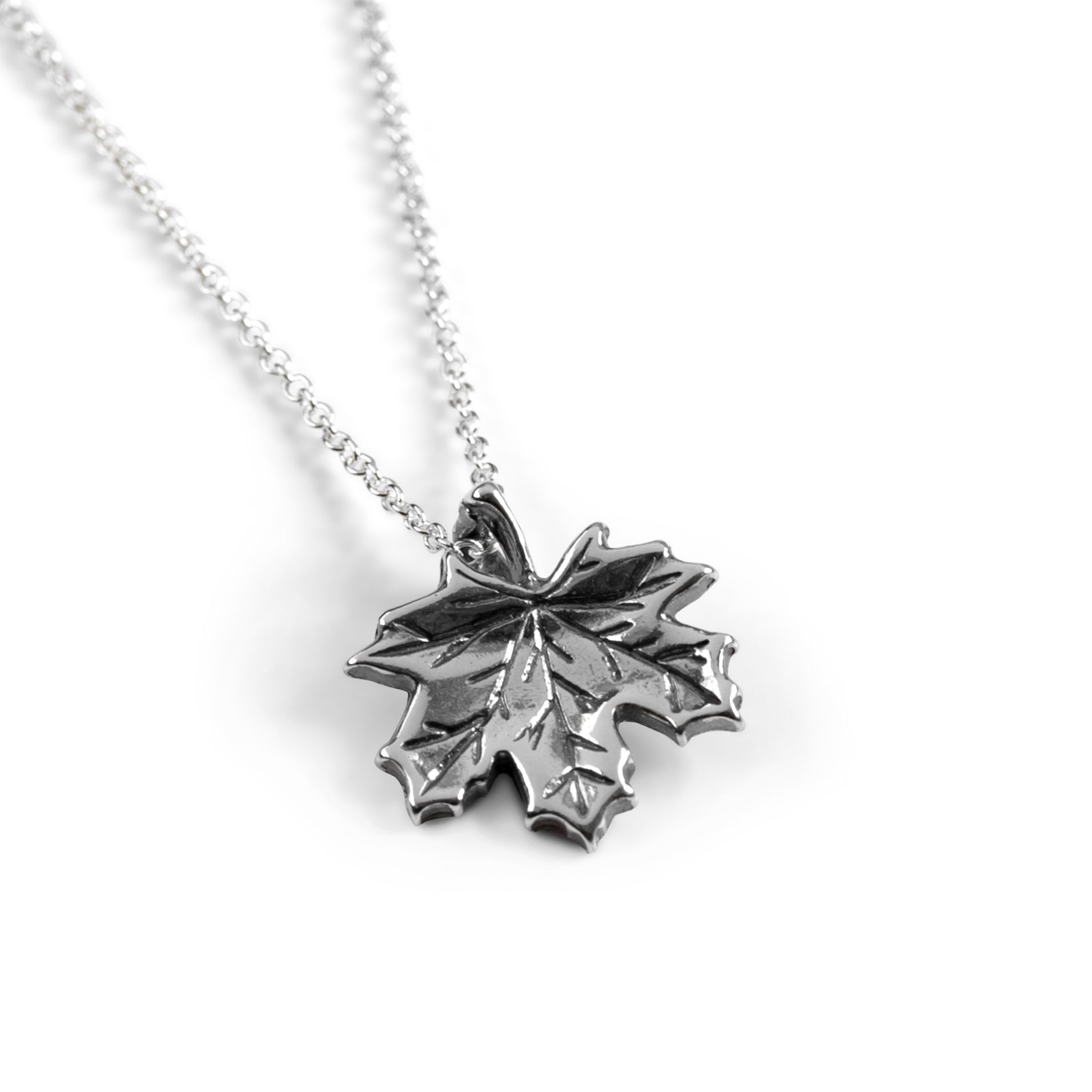 Maple Leaf Necklace in Silver with 24ct Gold