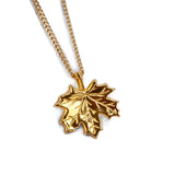 Maple Leaf Necklace in Silver with 24ct Gold