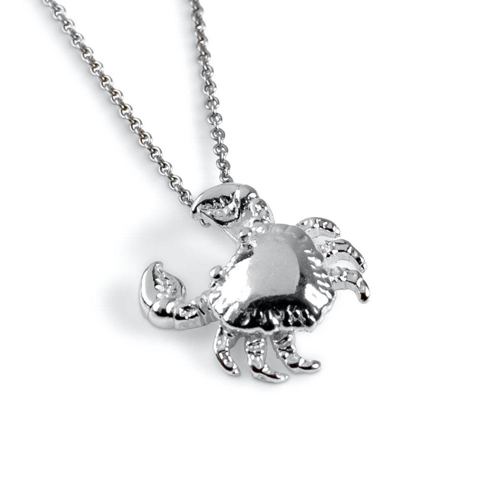 Cute Crab Necklace in Silver with 24ct Gold