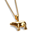 Polar Bear Necklace in Silver with 24ct Gold