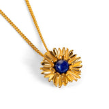 Cornflower Necklace in Silver with 24ct Gold and Lapis Lazuli