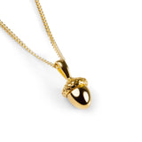 Acorn Necklace in Silver with 24ct Gold