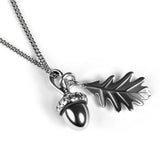 Acorn and Oak Leaf Necklace in Silver