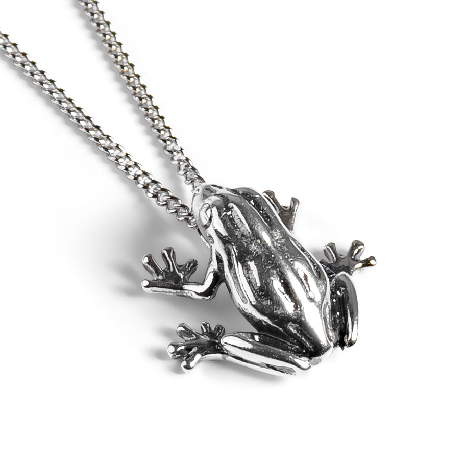 Cute Frog Necklace in Silver with 24ct Gold