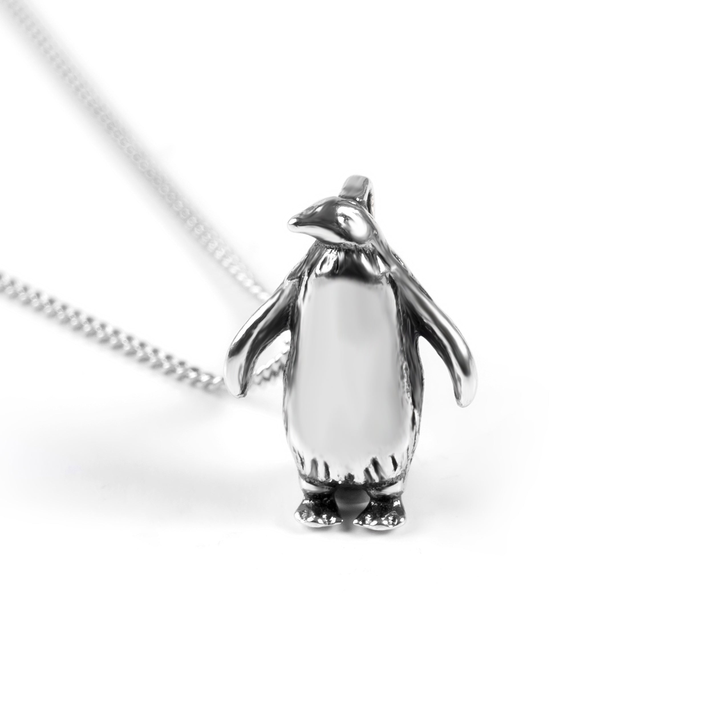 Penguin Necklace in Silver with 24ct Gold