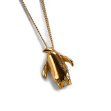 Penguin Necklace in Silver with 24ct Gold