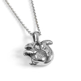 Miniature Squirrel Necklace in Silver with 24ct Gold