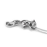 Climbing Squirrel Necklace in Silver