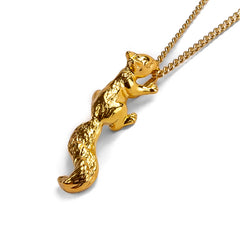 Climbing Squirrel Necklace in Silver with 24ct Gold