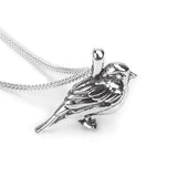 Silver with 24ct Gold Garden Bird / Robin Necklace