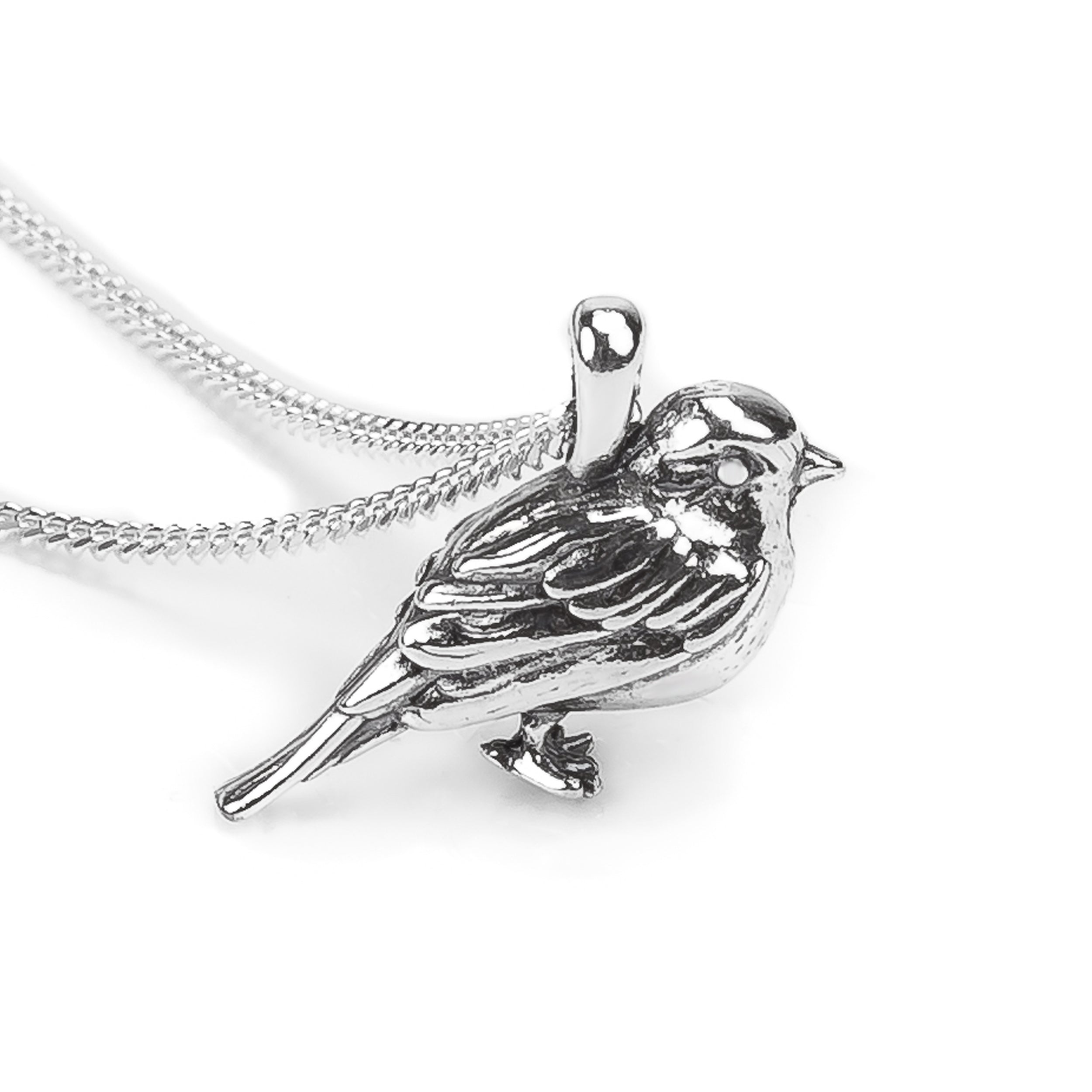 Silver with 24ct Gold Garden Bird / Robin Necklace