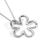 Open Flower Necklace in Silver with 24ct Gold
