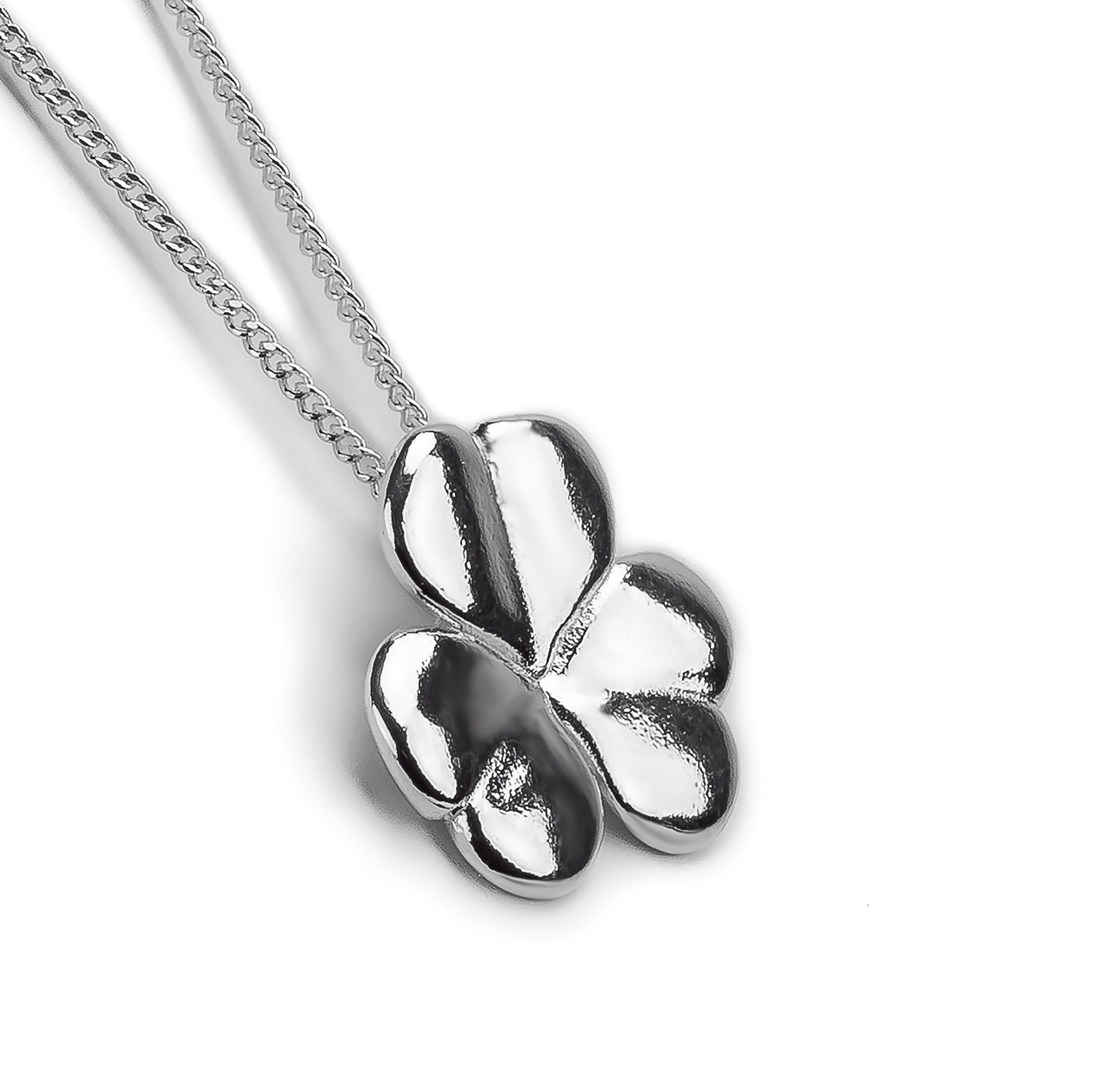 Lucky Shamrock / Clover Necklace in Silver with 24ct Gold