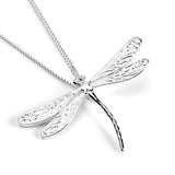 English Emperor Dragonfly Necklace in Silver with 24ct Gold